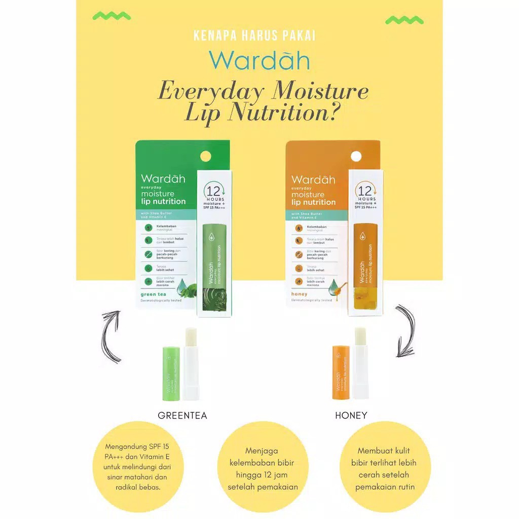 Wardah Everyday Moisture Lip Nutrition Balm 4g (100% Original)