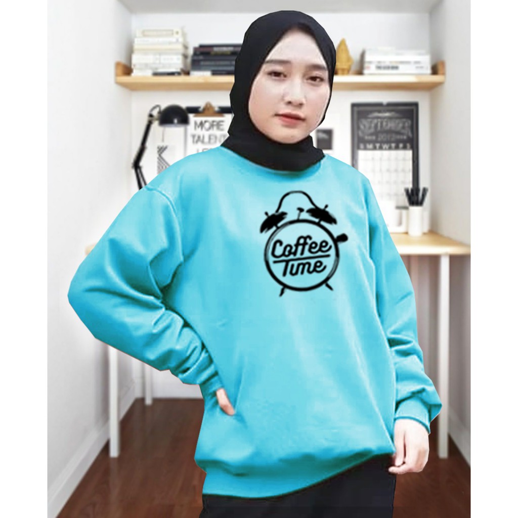 Kaos Lengan Panjang COFFE JAM / Kaos Sweatshirt / Atasan Wanita / Atasan Wanita Lengan Panjang