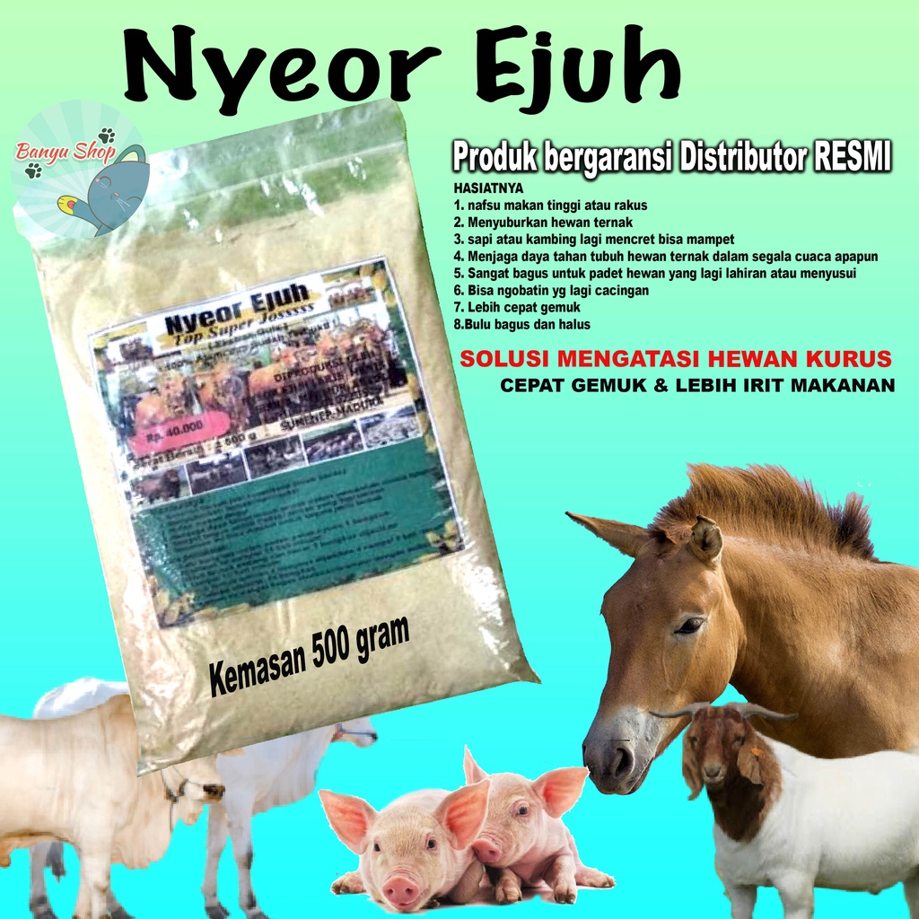 NYEOR SAPI 500GRM nyeor ejuh jamu alami untuk sapi dan kambing kuran gizi kurang gemuk ini dia udah terbukti hasiatnya dan bener bener ampuh banget