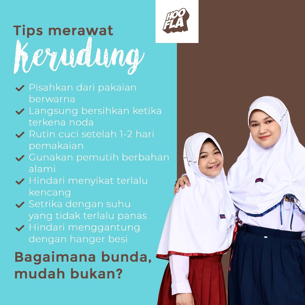 Hooflakids Kerudung Jilbab Anak Sekolah Instan Serut Tertutup SD SMPbhinneka