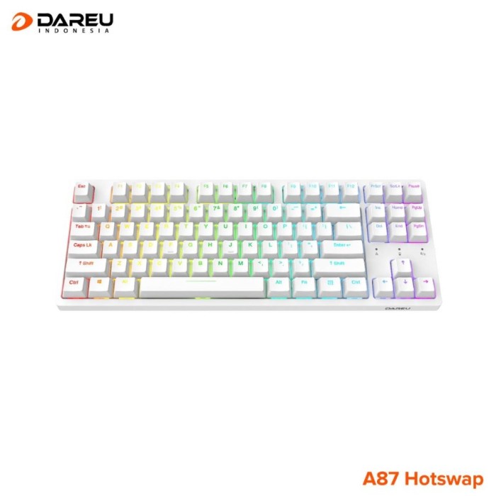 Dareu A87 White Hotswap Wireless RGB Mechanical Gaming Keyboard