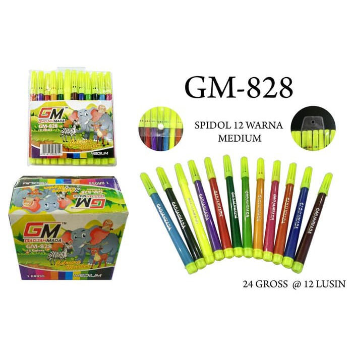 

HARGA HEMAT spidol 12 warna kecil GM 828