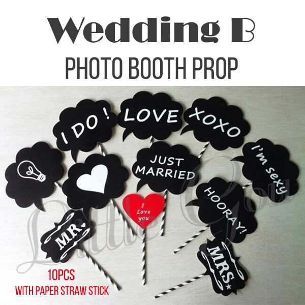 Unduh Gratis Gambar Ps0089 Wedding B Photo Booth Props 10pcs With Paper Straw Stick Terkeren by Cikimm