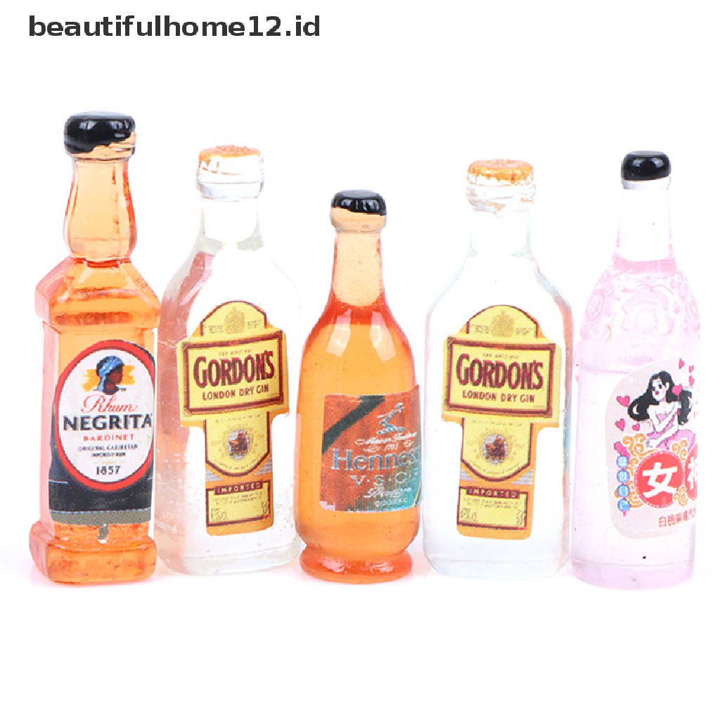 【beautifulhome12.id】 10Pcs 1:12 Dollhouse Miniature Drinks Wine Model Doll Kitchen Food Accessories .