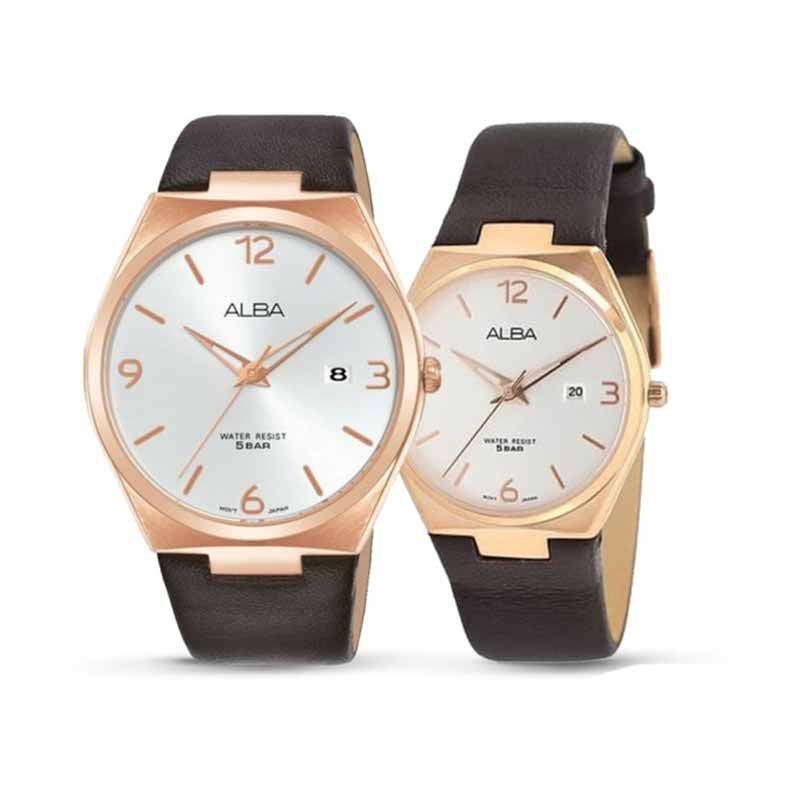 JAM TANGAN COUPLE ORIGINAL ALBA AS9H88 AS9H88X1 and ALBA AH7S28 AH7S28X1 JAM TANGAN ALBA KL