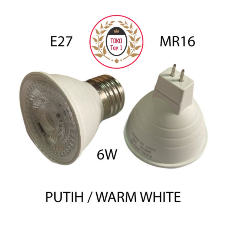 LAMPU HALOGEN SPOTLIGHT LED 6WATT FITTING E27 6 WATT COB SOROT 6W LAMPU SPOT LIGHT TUSUK 6 W E 27