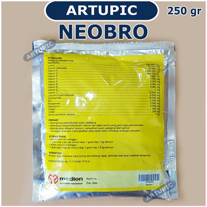 Neobro 250 gram Vitamin Penambah Nafsu Penggemuk Broiler