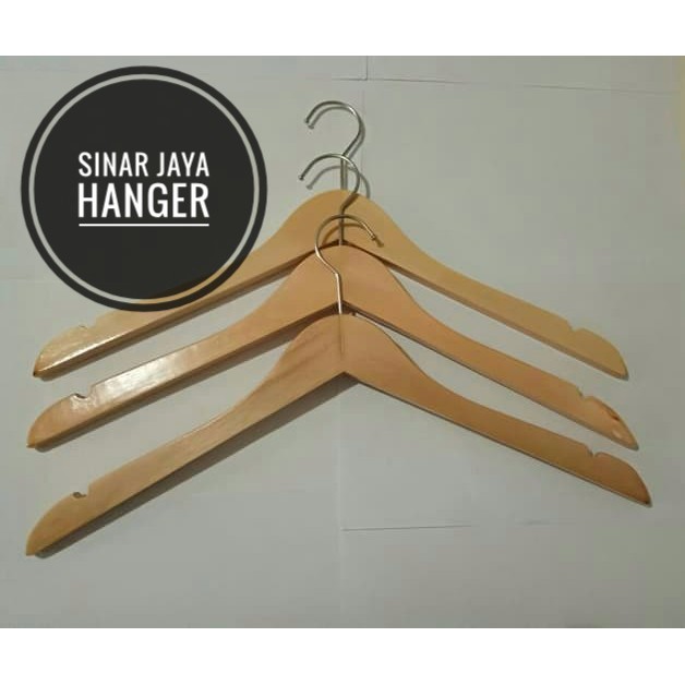 Hanger Kayu Dewasa natural /perpcs