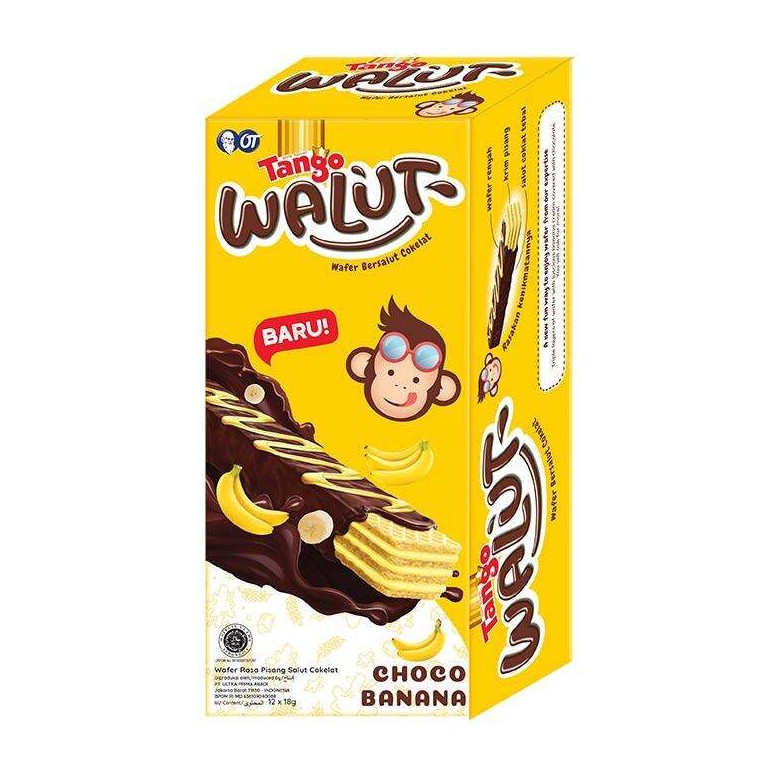 

Wafer Tango Walut Coklat Pisang 1 Pack Isi 12 Pcs