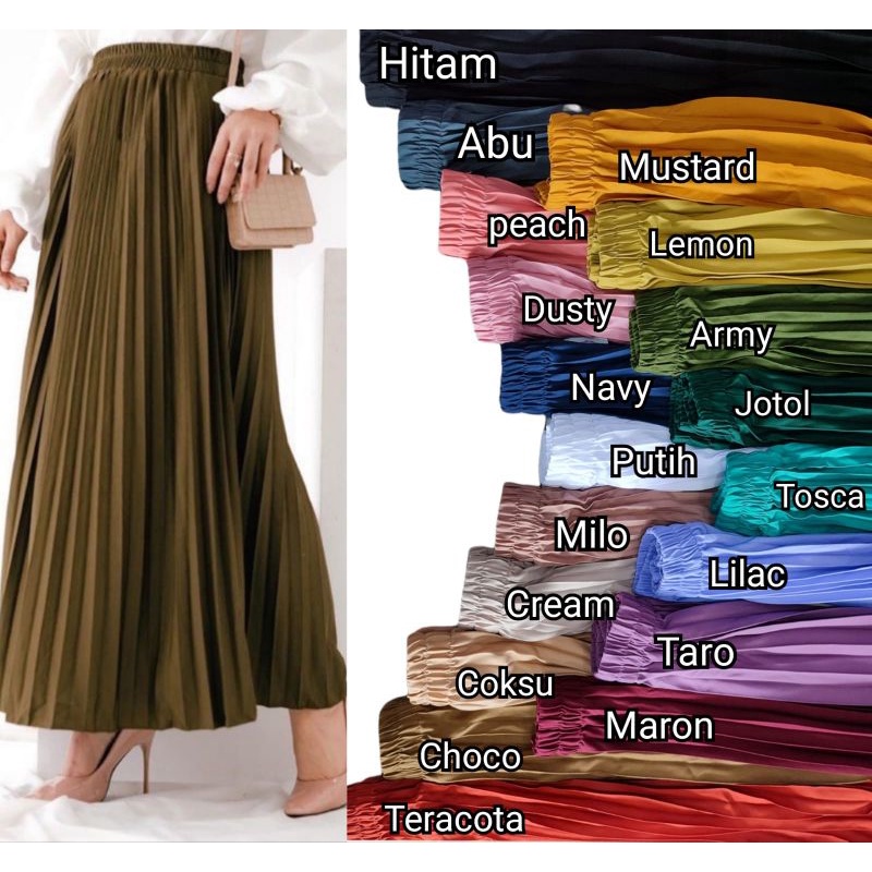 (PART 1)Rok plisket premium best seller termurah//rok plisket lipatan besar