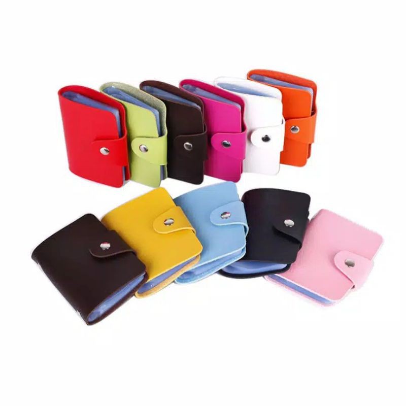 

[READY MKS]Dompet Kulit Kartu Nama / ATM / Name ID Card Holder 24 Slot Tempat Kartu Souvenir