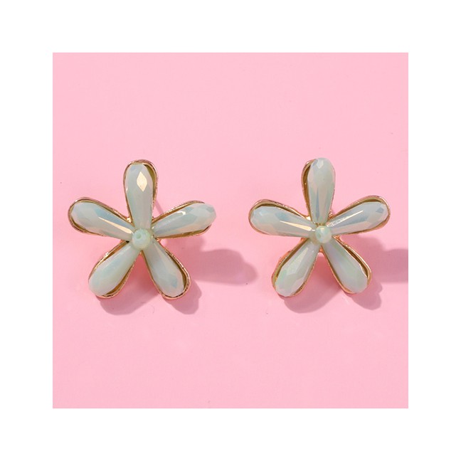 LRC Anting Tusuk Fashion Alloy Resin Flower Earrings F72668