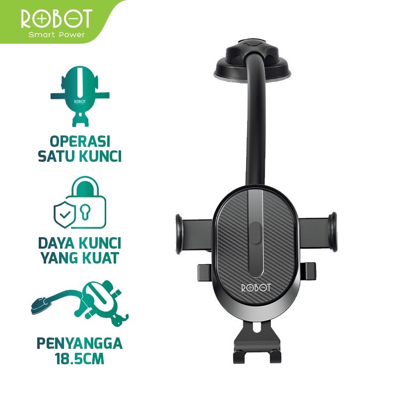 ROBOT Universal Car Holder RT-CH16 18.5 CM Alumunium Tube with Stent - Garansi Resmi 1 Tahun