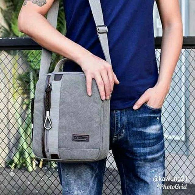 Tas Selempang Pria TP20 Sling Bag Murah Impor  Shoulder Bag  Kanvas