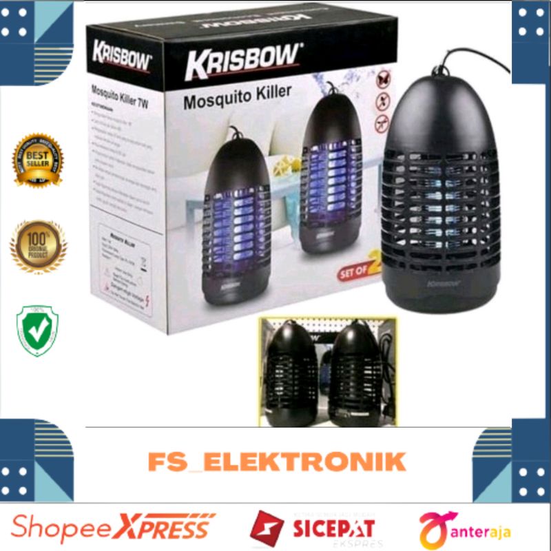 Perangkap Nyamuk SET 2 Pcs/Mosquito killer 7 Watt killer Krisbow/Jebakan nyamuk