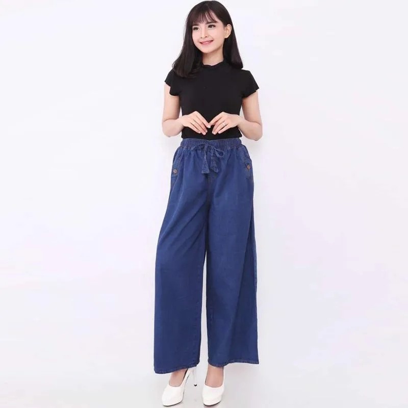 Dazina Kulot Jeans Wanita M Fit to XXL - Ice blue