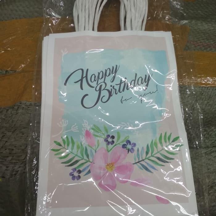 

Goodiebag Paper Bag 15*21*8 Happy Birthday Bunga