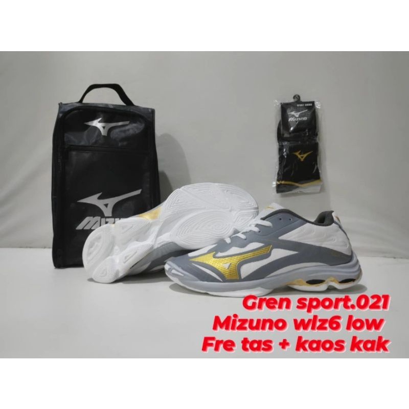 SEPATU VOLI MIZUNO WLZ 6 LOW GERATIS TAS & KAOSKAKI COD