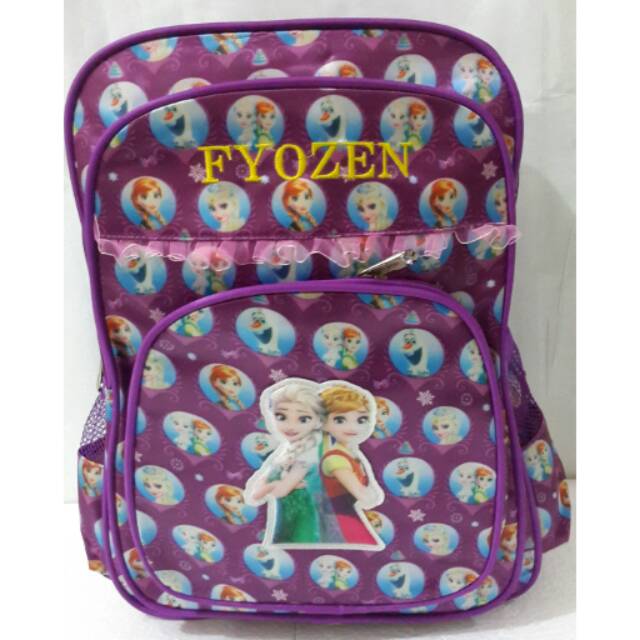 Tas sekolah Frozen ungu, tas import TK, Tas SD ungu/ tas splash ungu