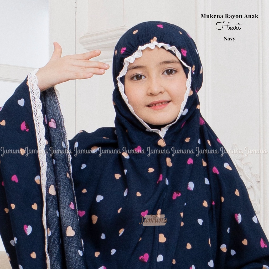 Mukena Rayon anak motif Heart