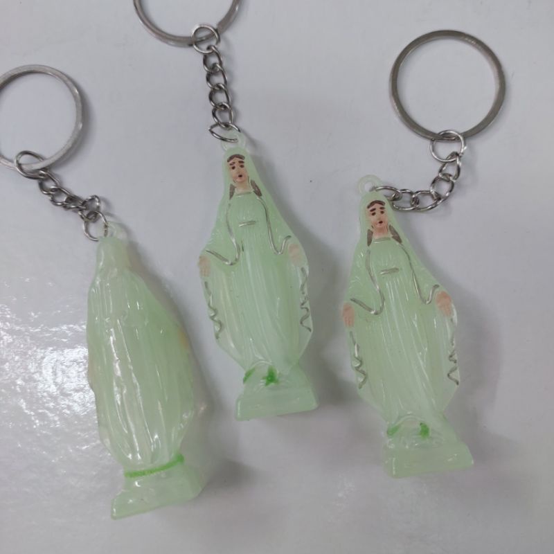 (Isi 12) Gantungan Kunci Bunda Maria Fosfor 7cm