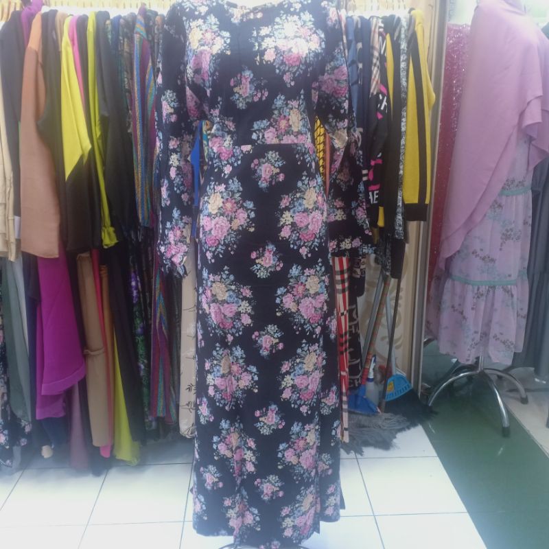 Gamis katun Jepang ori Jumbo khusus hitam