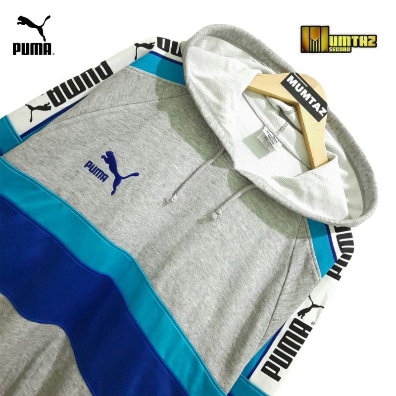 HOODIE PUMA 3 WARNA/COLOR BLOK BIG LOGO