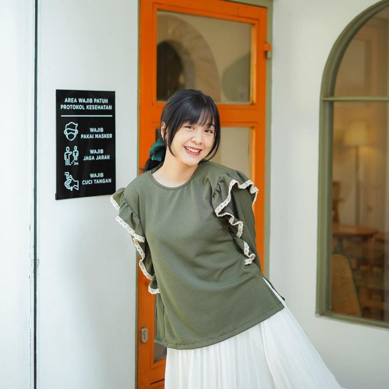 BLOUSE KOREA - LAURENA BLOUSE - ATASAN WANITA - KOREAN STYLE