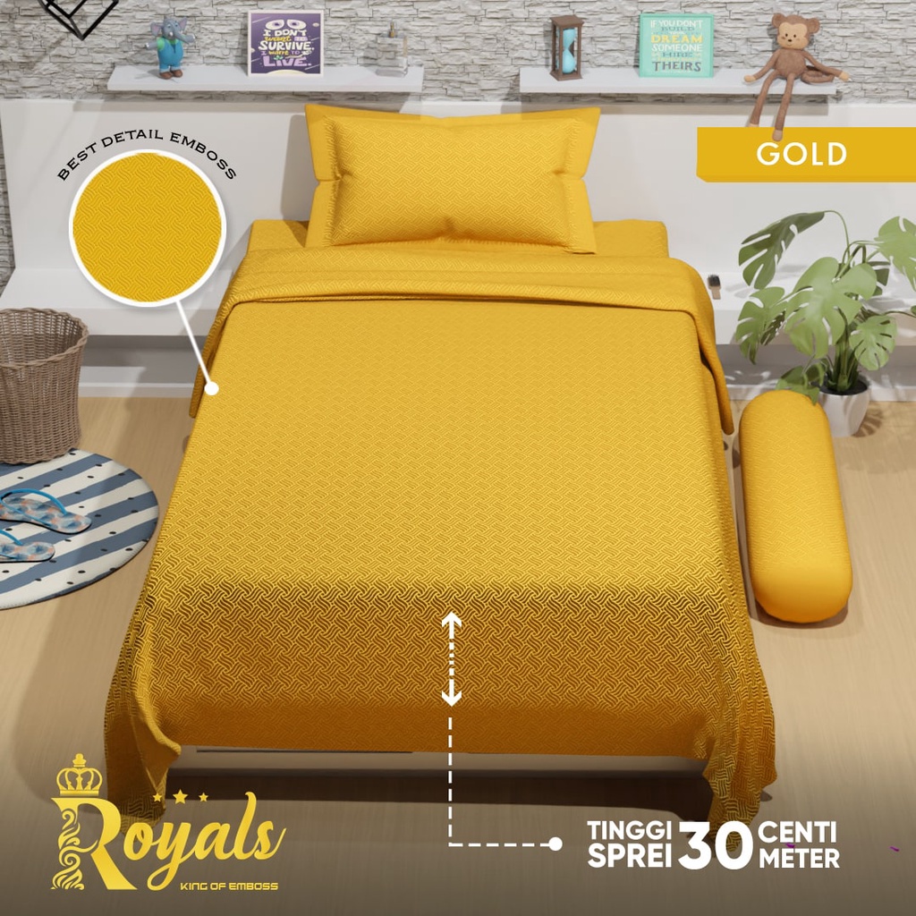 Royals BedCover Set Sprei Uk 120 - Gold