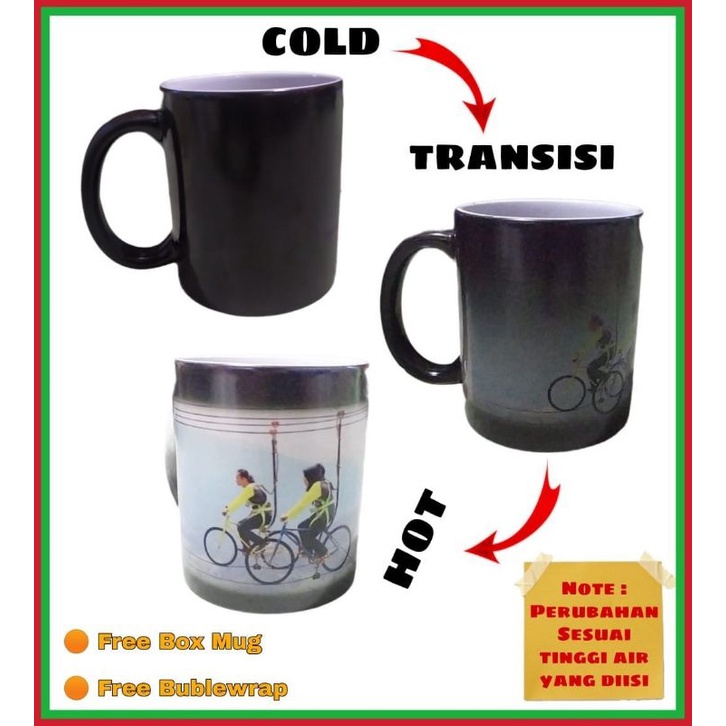 MAGIC MUG CUSTOM/mug bunglon magic mug design foto sendiri