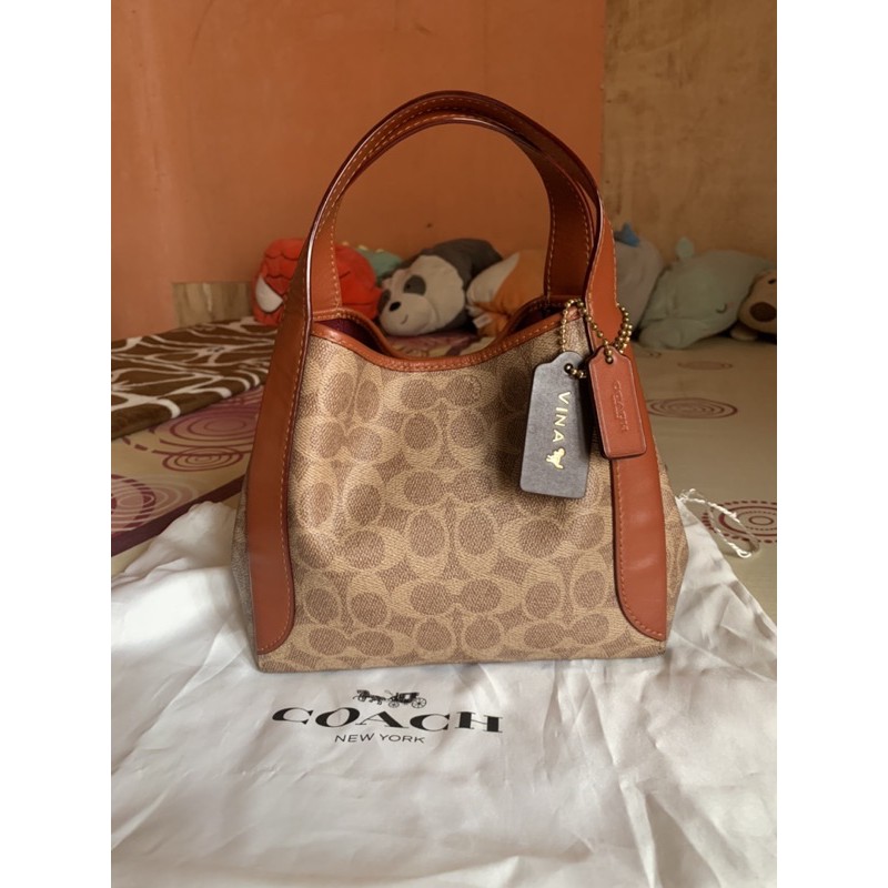 Preloved Coach hadley signature tan