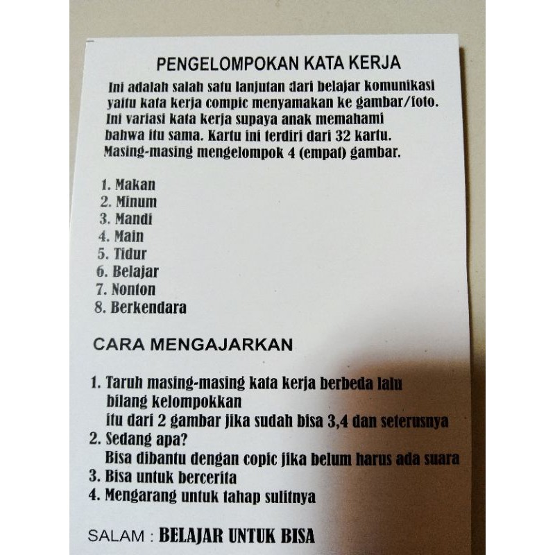 pengelompokan kata kerja