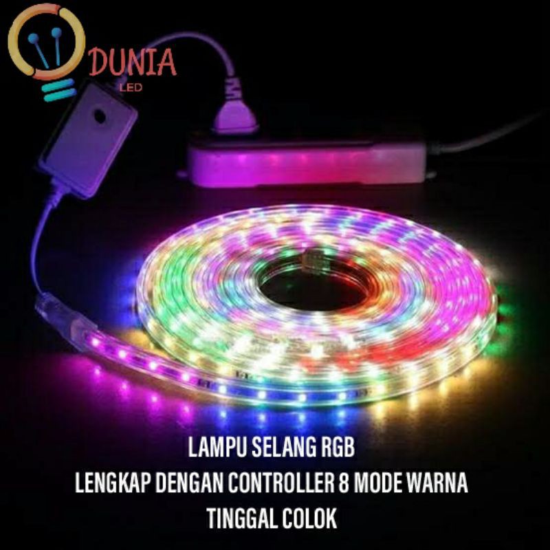 LAMPU LED STRIP SELANG 2835 RGB WARNA WARNI + ADAPTOR