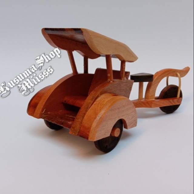 MINIATUR BECAK KAYU