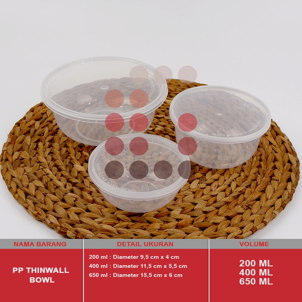 PP THINWALL BOWL / MANGKOK 400 ml isi 25 pcs