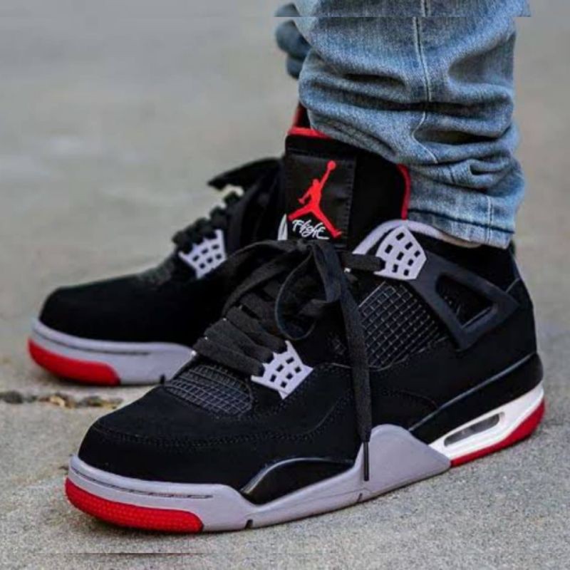Sepatu Nike Jordan 4 Retro "Black/Cement"