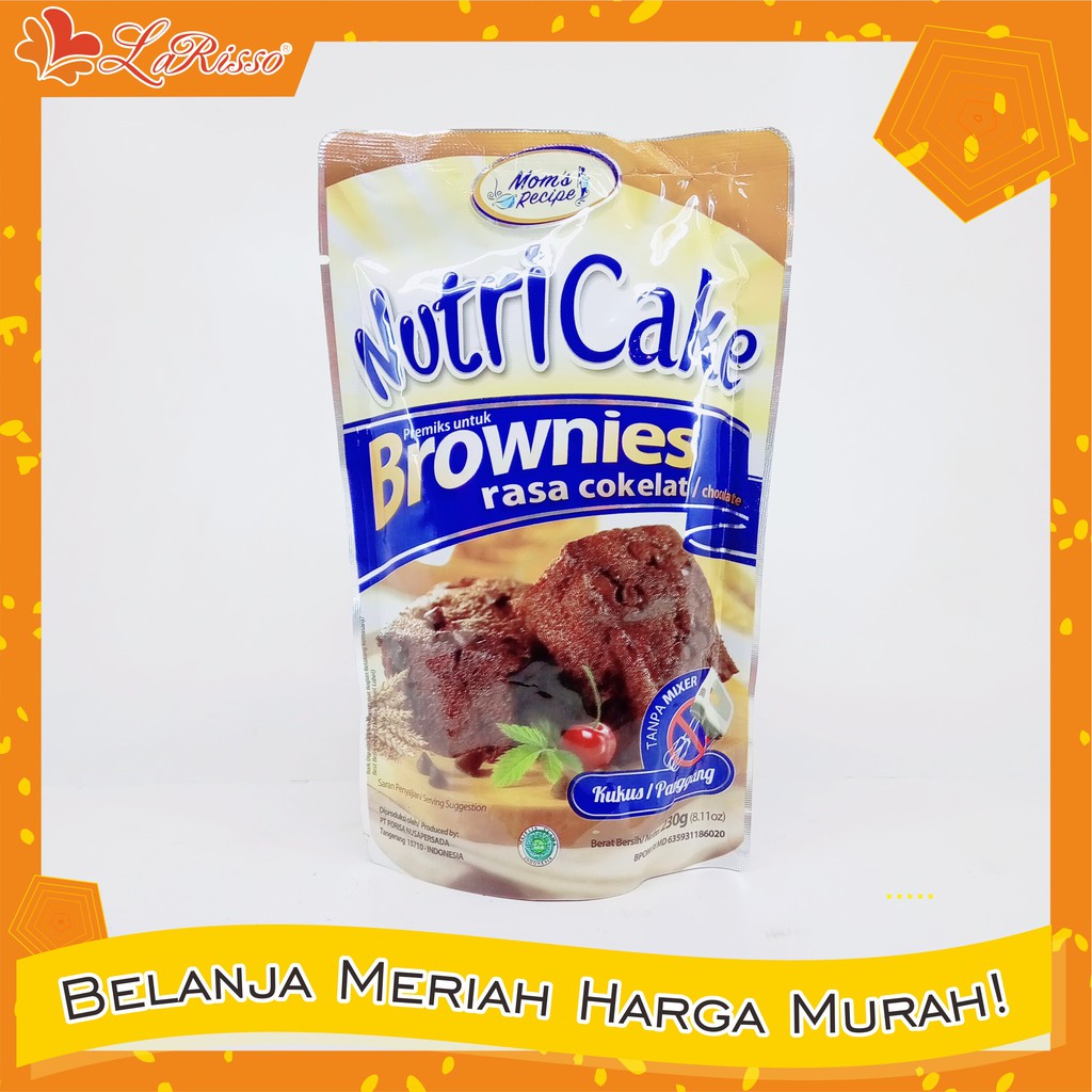 

NUTRI CAKE BROWNIES RASA COKELAT 230GR POUCH