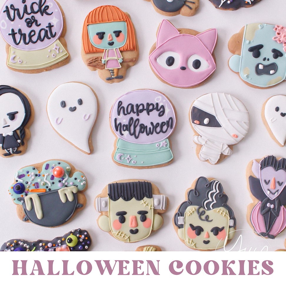 

Halloween Cookies — (Min 5pcs) Sugar Cookies / Decorated Cookies / Kukis Hias