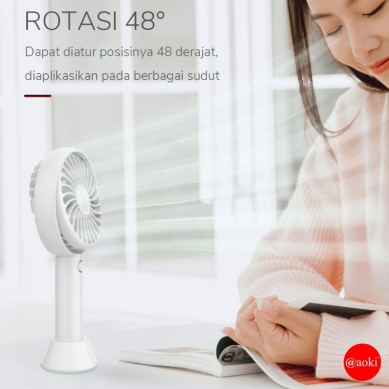 Aoki Mini Fan Portable USB Charge / Kipas Angin Genggam AF-803Y