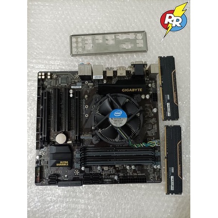 Motherboard Mainboard Mobo Gaming Gigabyte B250M-D3H Sepaket Prosesor Intel Core i7 7700 3.60 GHz Ra