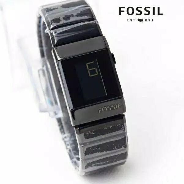 [DISCOUNT Q7A46] Best seller jam tangan digital wanita FOS kotak HB-2800HC model gelang rantai diame