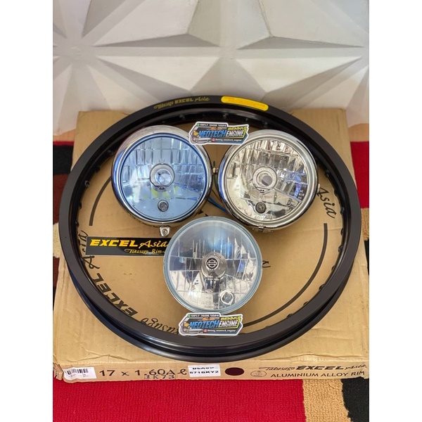 Reflektor Jute Biru import taiwan set batok CB125 HM24 Ori bisa di pnp CB GL MEGAPRO TIGER