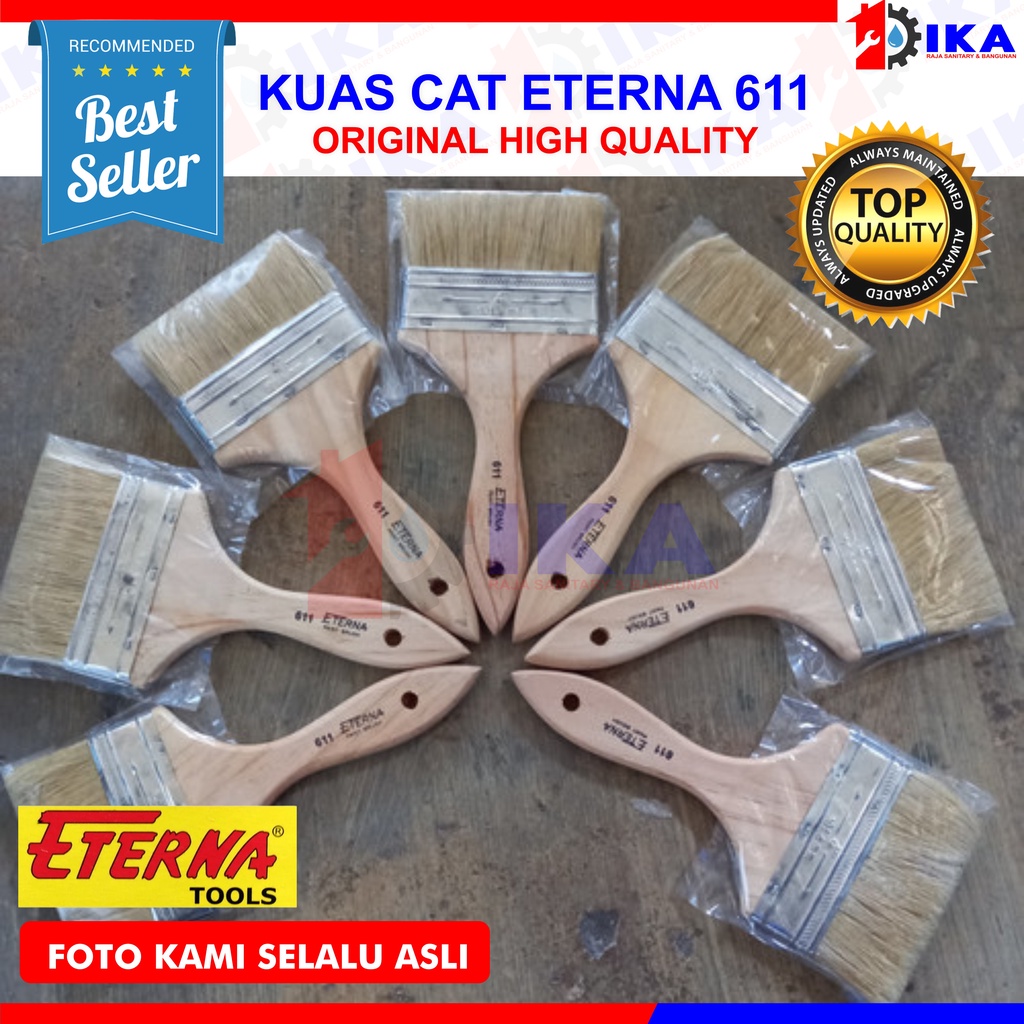 KUAS ETERNA 611 633 ASLI/ CAT TEMBOK BESI KAYU ASLI BULU KUAT FINISHING HALUS KAYU TRIPLEK MINYAK ROLL