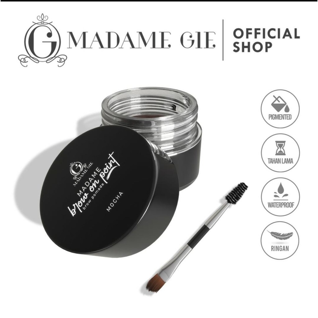 Madame Gie Madame Brow On Point – Make Up Eyebrow Pomade Cream Pensil Alis Waterproof / browcara pot