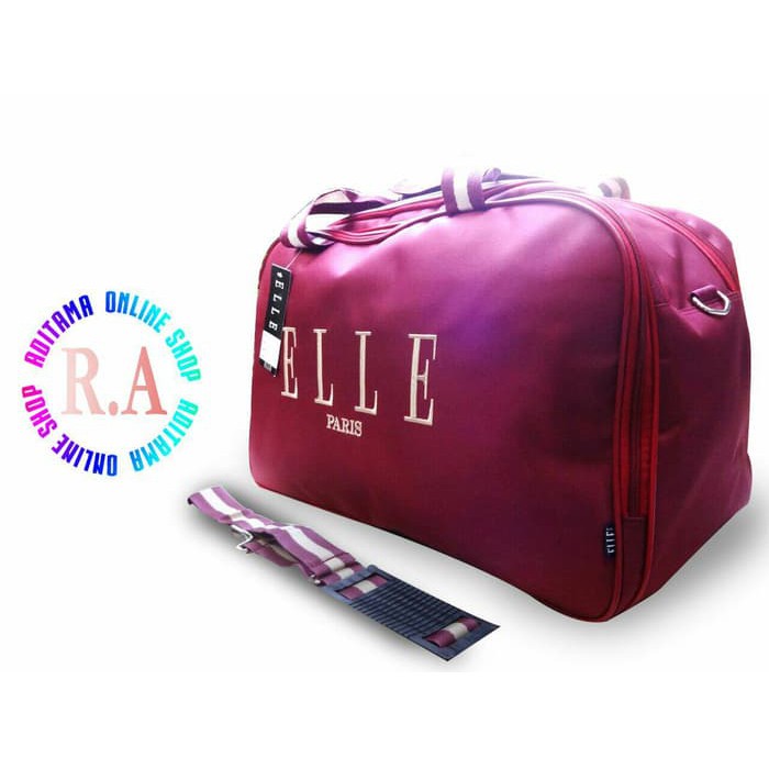 TAS TRAVEL BAG ELLE PARIS MERAH MAROON MURAH/TRAVEL BAG ELLE