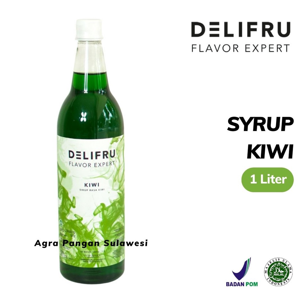 

Syrup KIWI Delifru | Sirup Buah Kiwi Premium Fruity Flavor 1 L 1000 ml