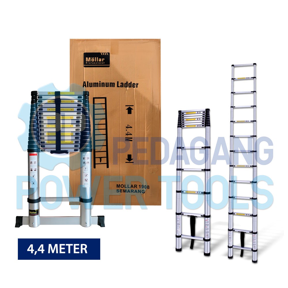 TANGGA TELESKOPIK 4.4 METER LIPAT ALUMINIUM SINGLE TELESCOPIC LADDER