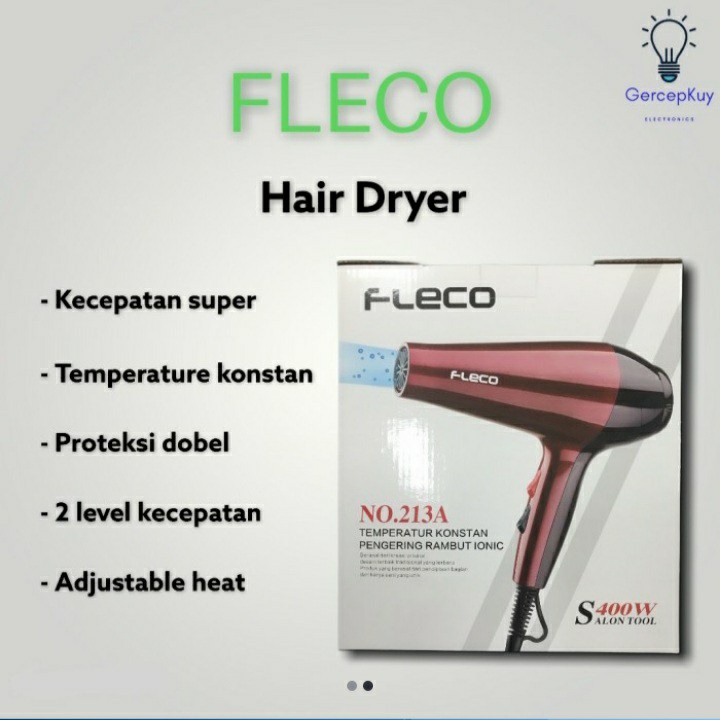 COD Hair dryer / pengering rambut Fleco 213A termurah panas / dingin//Hair Dryer Termurah Fleco 213A Temperatur Konstan Pengering Rambut Ionic