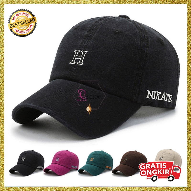 Topi Baseball Pria Wanita Dewasa Distro Motif H Nikate Hat Kekinian Sport Cap Gaya Casual style korea TTJ