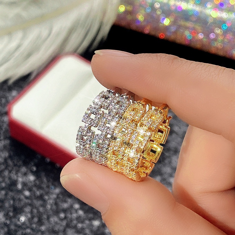 Anting Hoop Hias Cubic Zirconia Untuk Wanita